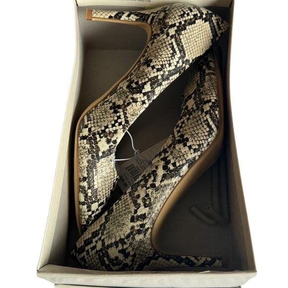 a new day GEMMA Snake Black & Cream Animal print Heels NEW Size 8 - Picture 11 of 12